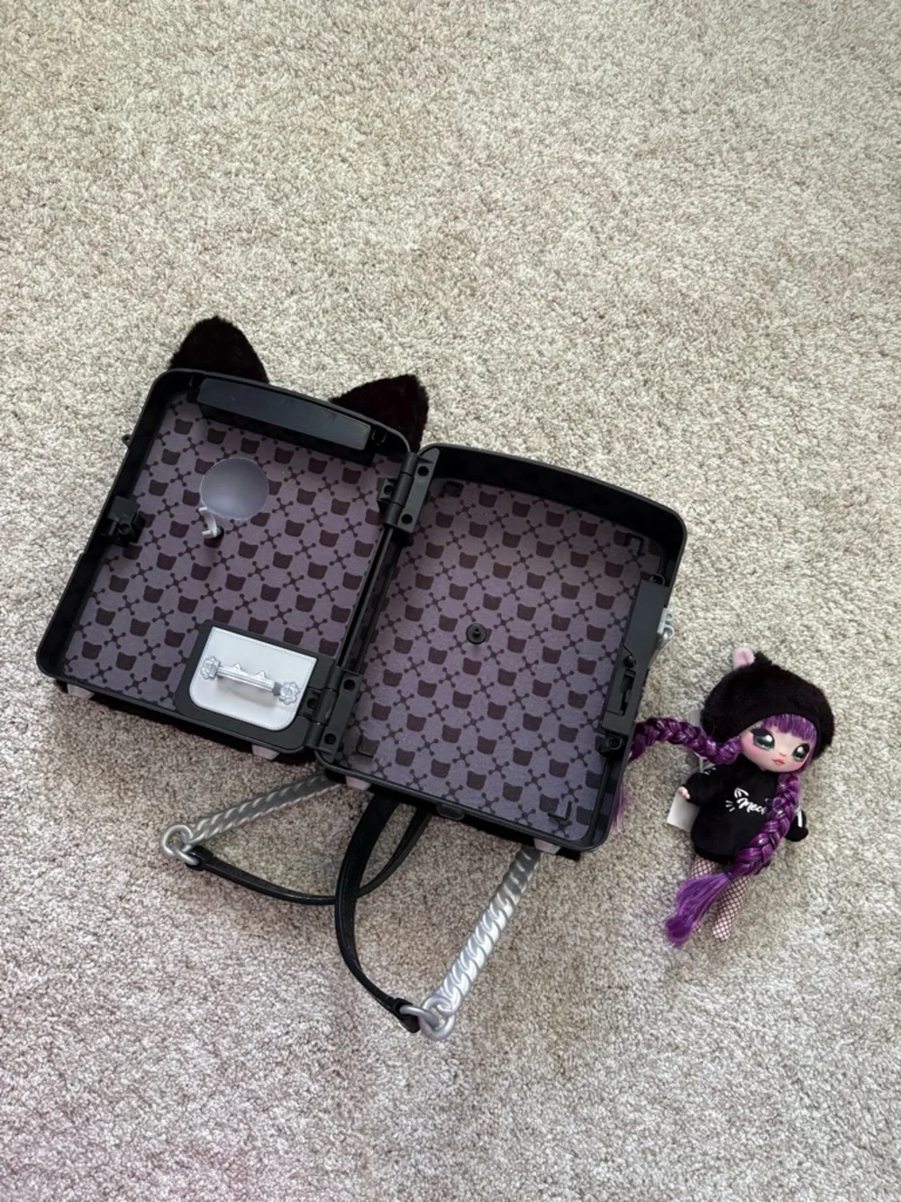 Na! Na! Na! Surprise plush Backpack Black Kitty w Limited Edition Doll Playset